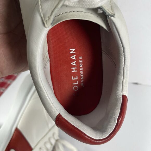 Cole Haan GrandPro Rally Court Sneaker White Red Leather Men’s Size 12 M C33553 - Picture 7 of 8